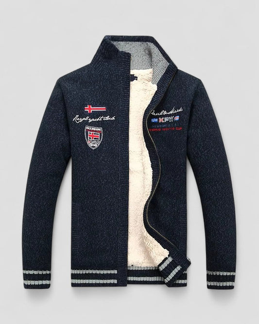 Men’s High Collar Knit Cardigan Jacket