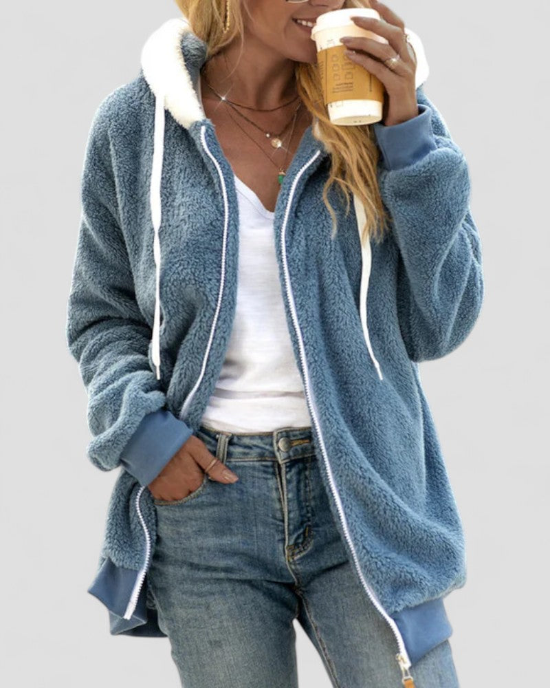 Women’s Faux Plush Hooded Coat