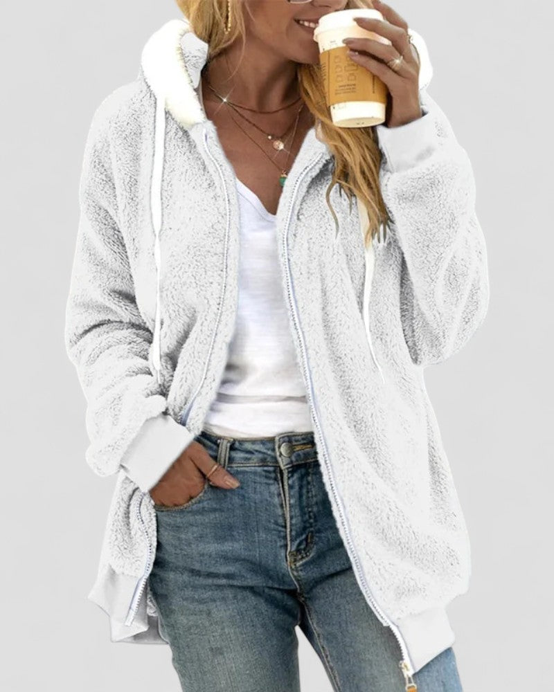 Women’s Faux Plush Hooded Coat