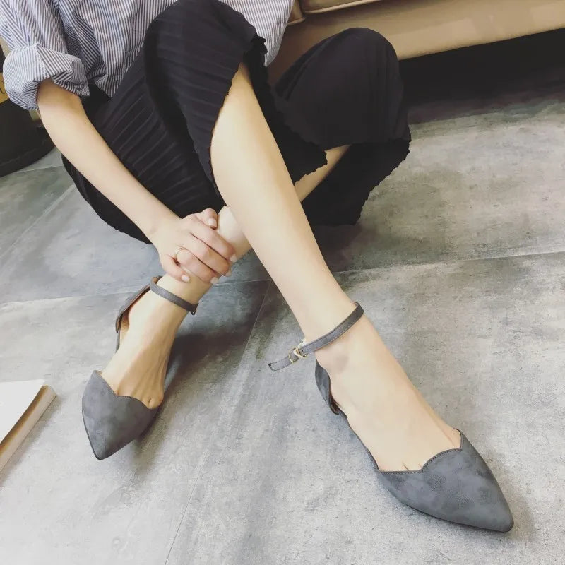FlockElegance | Chic Black Heels for Women with Trendy Buckle Strap