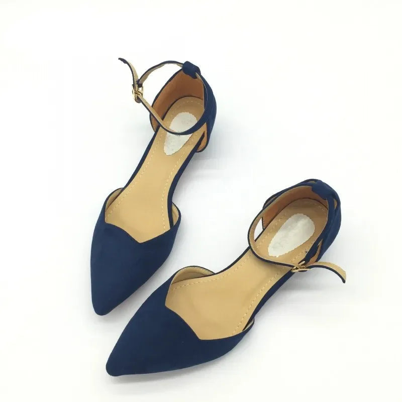 FlockElegance | Chic Black Heels for Women with Trendy Buckle Strap