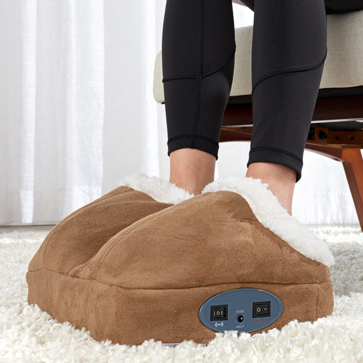 Plush Electric Foot Massager with Heat and Vibration - BritishElegance