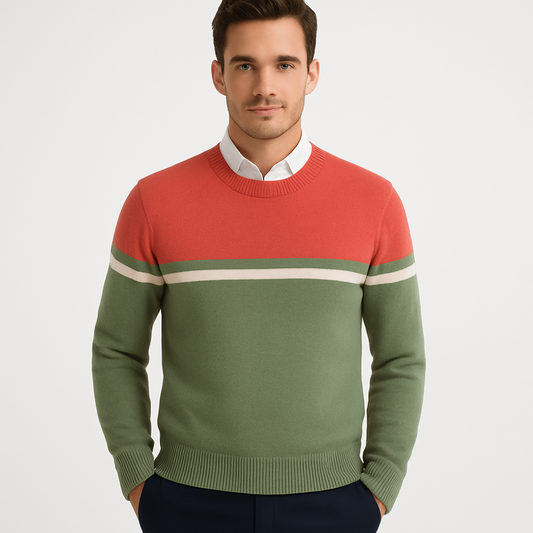 Men’s Classic Color Block Crewneck Sweater