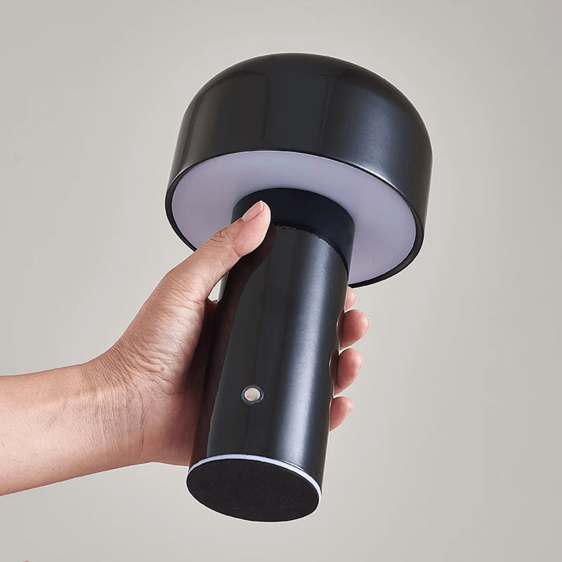 Portable Table Night Light In Metal And Glass - BritishElegance