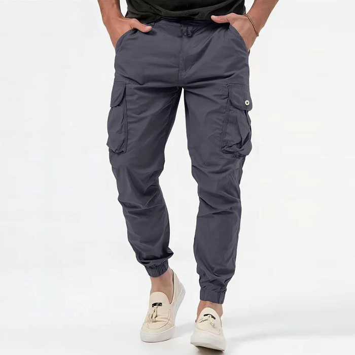 Men's Slim Fit Cargo Pants with Extra Pockets - BritishElegance
