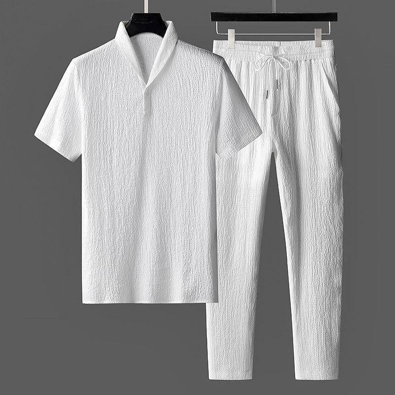 Casual Mens 2-Piece Short Sleeve Polo Set - BritishElegance