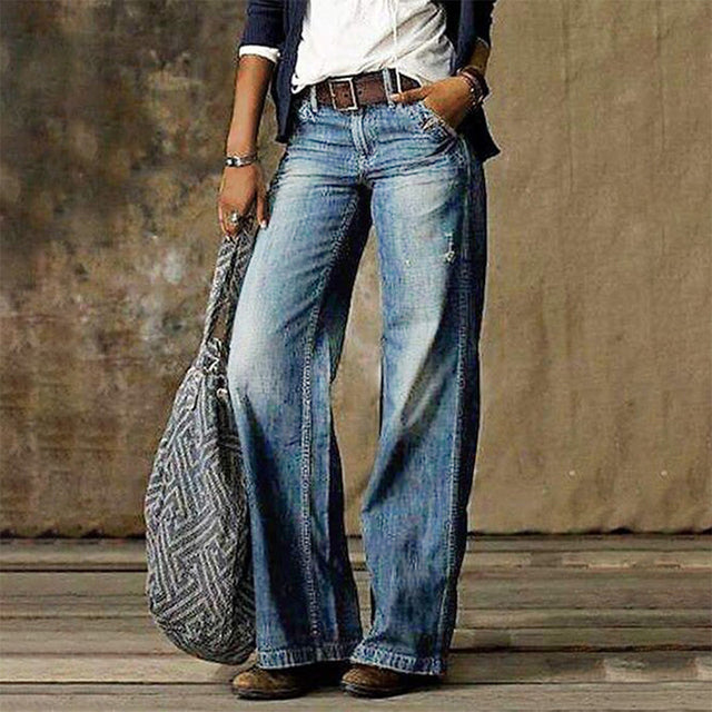 Classic High Waist Loose Fit Grey Jeans