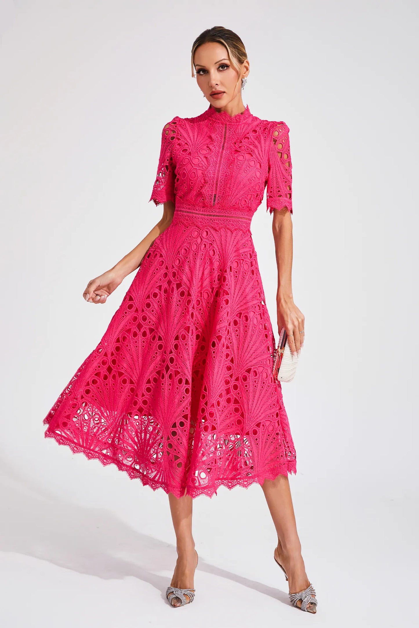 Beautiful Lace Midi Dress for Ladies