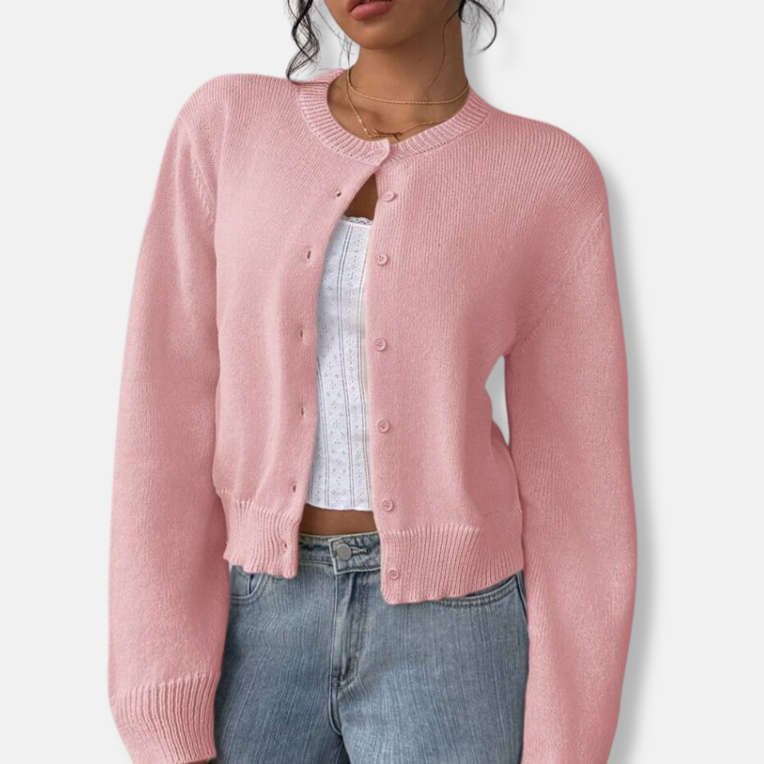 Women’s Cropped Crew-Neck Cardigan
