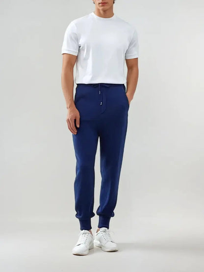 Oswald - Old Money Blue Knit Trousers