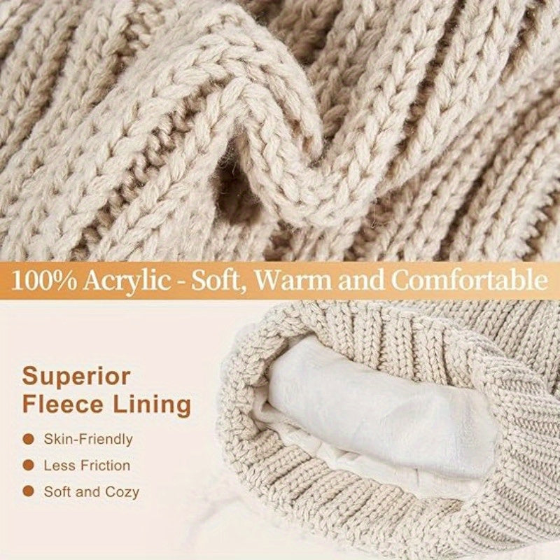 FrostAura | Stylish Cozy 3-in-1 Winter Accessories Set with Hat, Scarf, Gloves