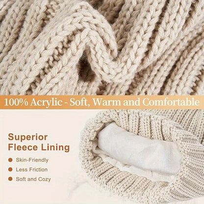 FrostAura | Stylish Cozy 3-in-1 Winter Accessories Set with Hat, Scarf, Gloves
