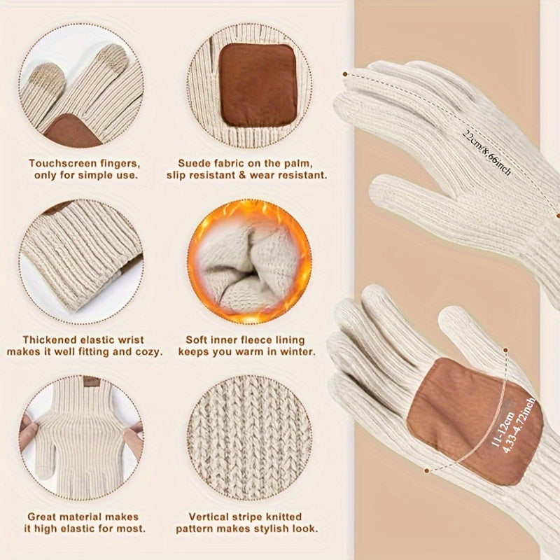 FrostAura | Stylish Cozy 3-in-1 Winter Accessories Set with Hat, Scarf, Gloves