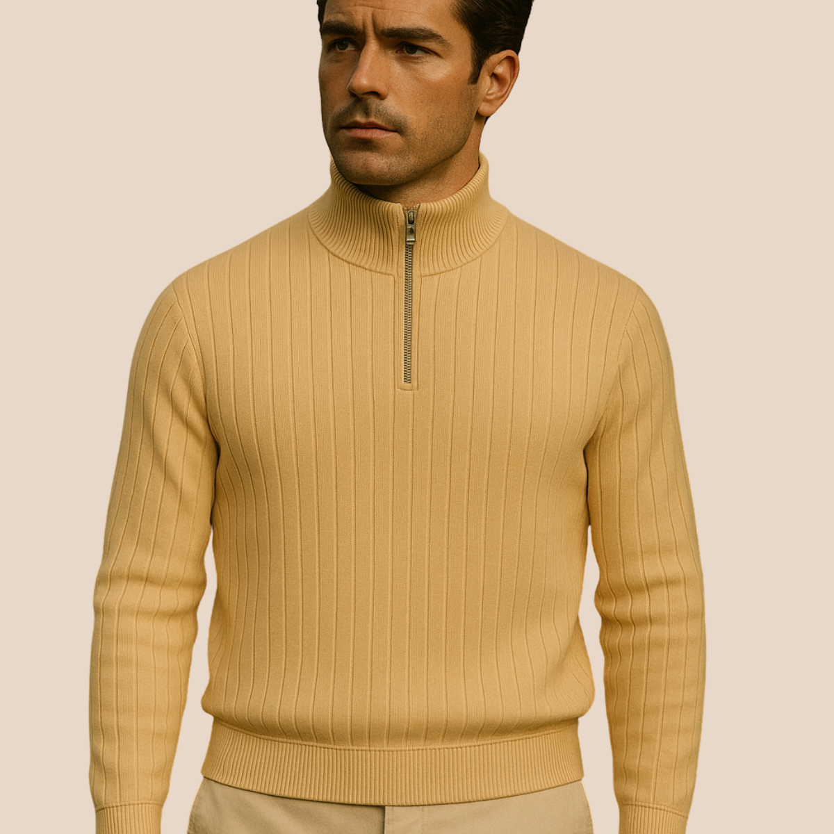 The Ashford Ribbed Half Zip Jumper for Men