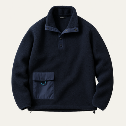 Men’s Fleece Snap Pullover with Utility Chest Pocket