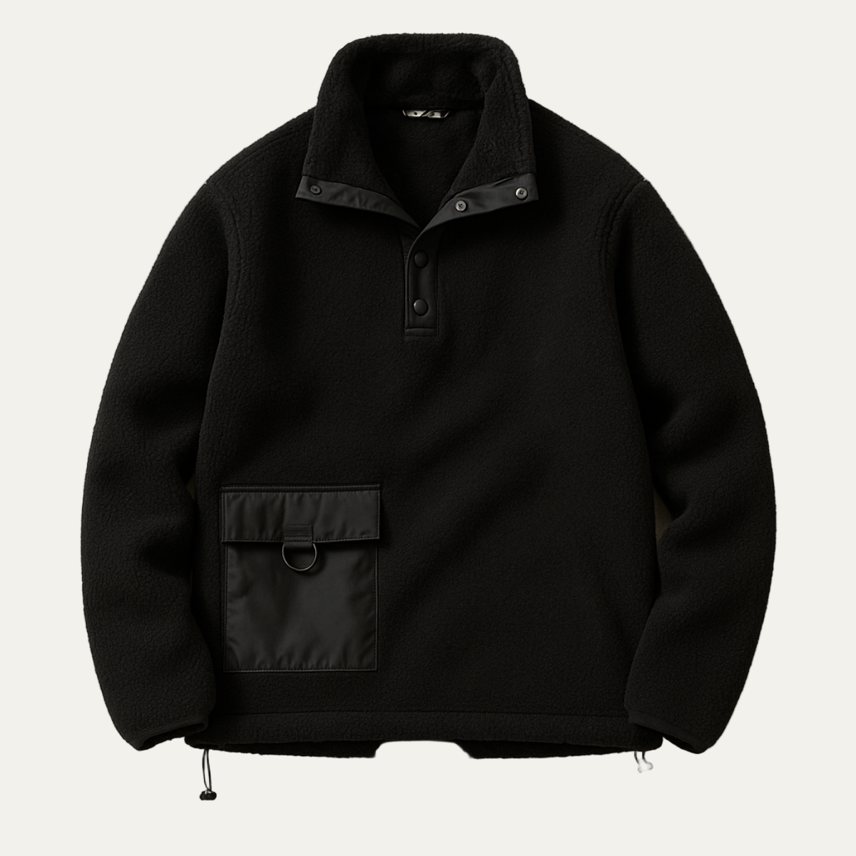 Men’s Fleece Snap Pullover with Utility Chest Pocket