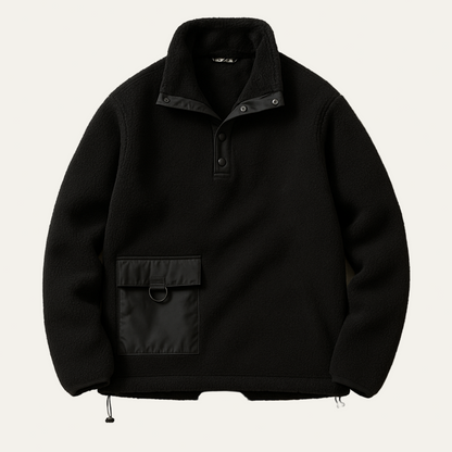 Men’s Fleece Snap Pullover with Utility Chest Pocket