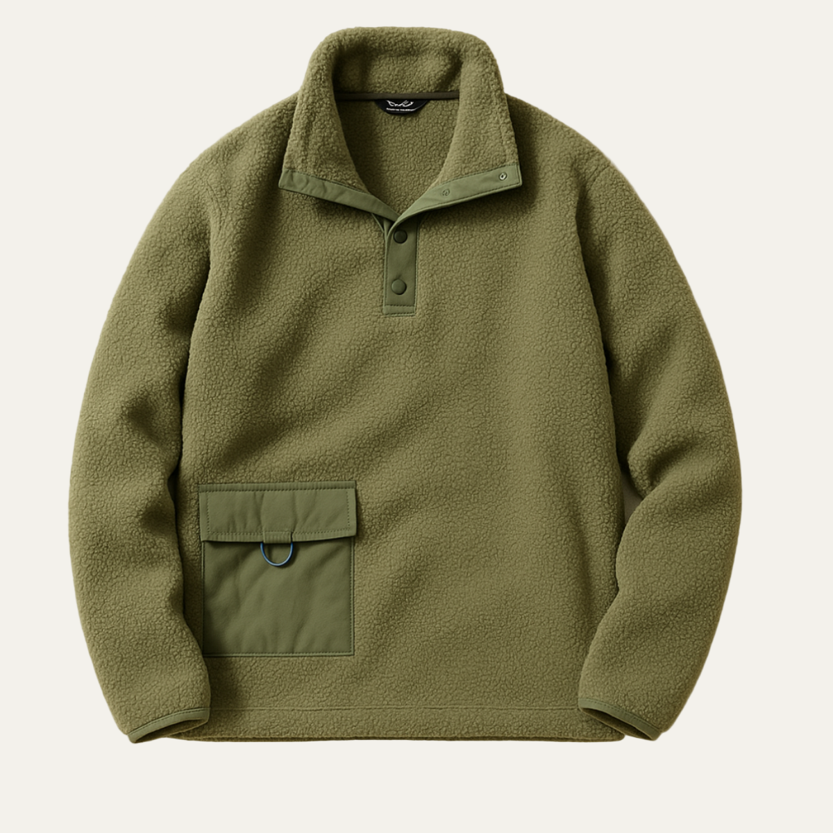 Men’s Fleece Snap Pullover with Utility Chest Pocket