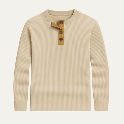 Men’s Ribbed Thermal Henley Shirt