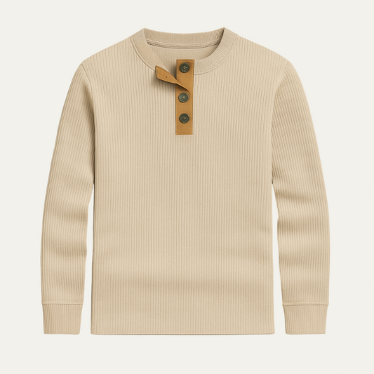Men’s Ribbed Thermal Henley Shirt