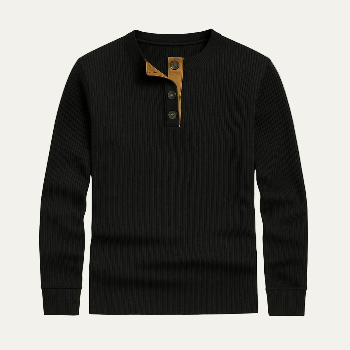 Men’s Ribbed Thermal Henley Shirt