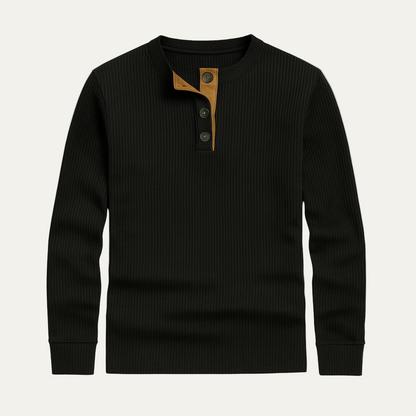 Men’s Ribbed Thermal Henley Shirt