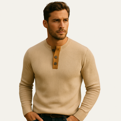 Men’s Ribbed Thermal Henley Shirt