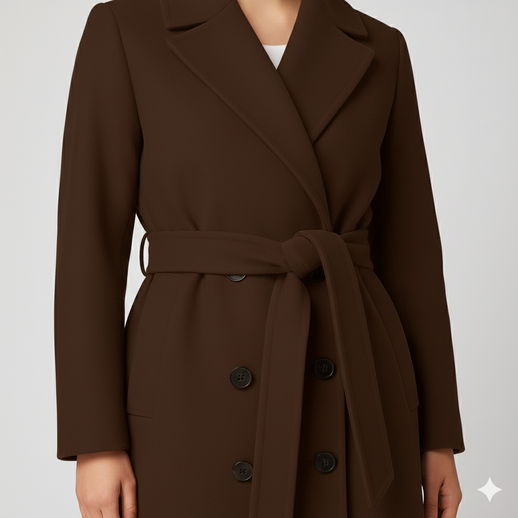Coleen | Winter Coat - Double-Breasted Classic Outerwear with Waist Belt for Women