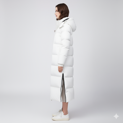 Karen | Puffer Jacket - Long Fit Winter Outerwear with Pockets for Women