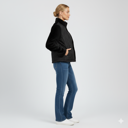 Lynette | Quilted Jacket - Soft-Sleeve Autumn Zip-Up Outerwear for Women