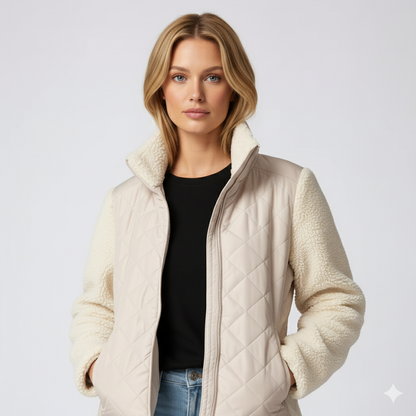 Lynette | Quilted Jacket - Soft-Sleeve Autumn Zip-Up Outerwear for Women