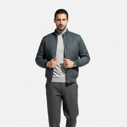 Warm Men's Quilted Fleece Jacket - BritishElegance