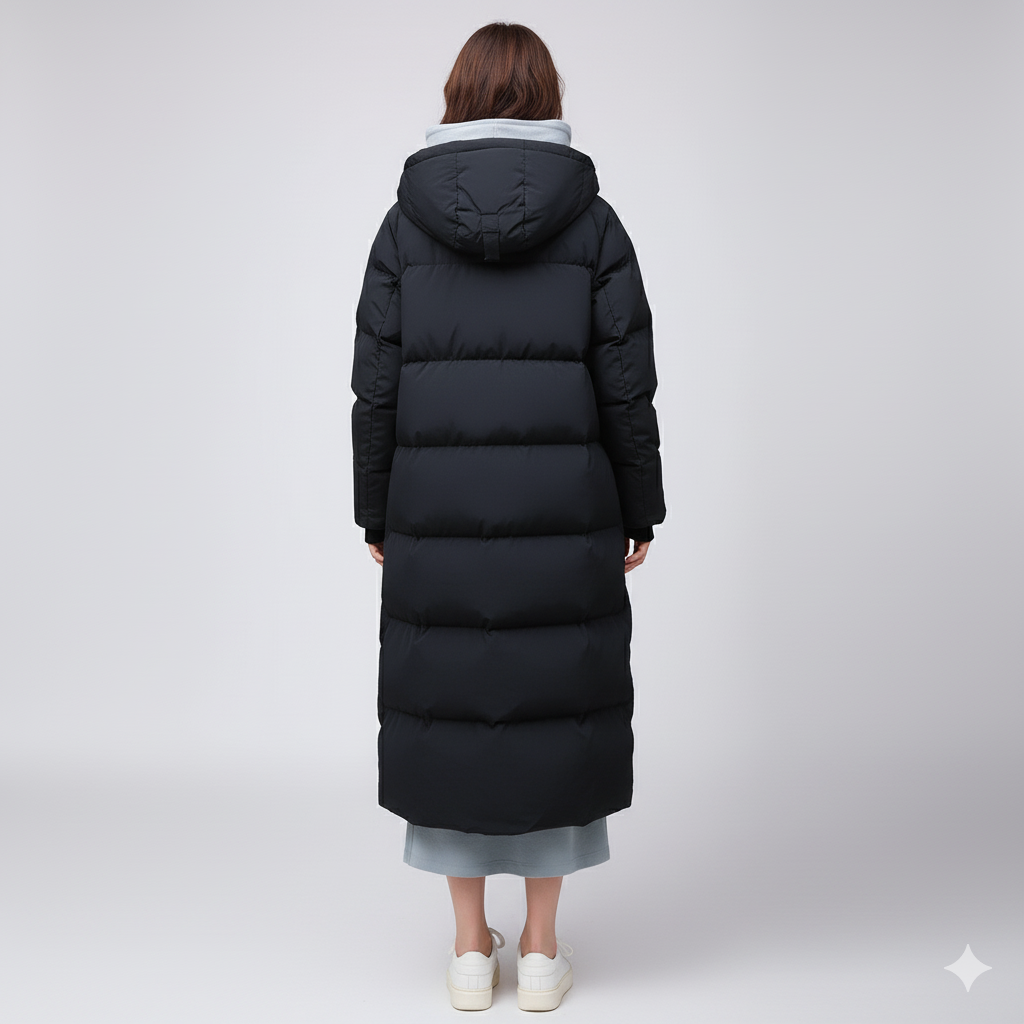Karen | Puffer Jacket - Long Fit Winter Outerwear with Pockets for Women