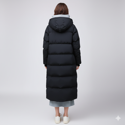Karen | Puffer Jacket - Long Fit Winter Outerwear with Pockets for Women