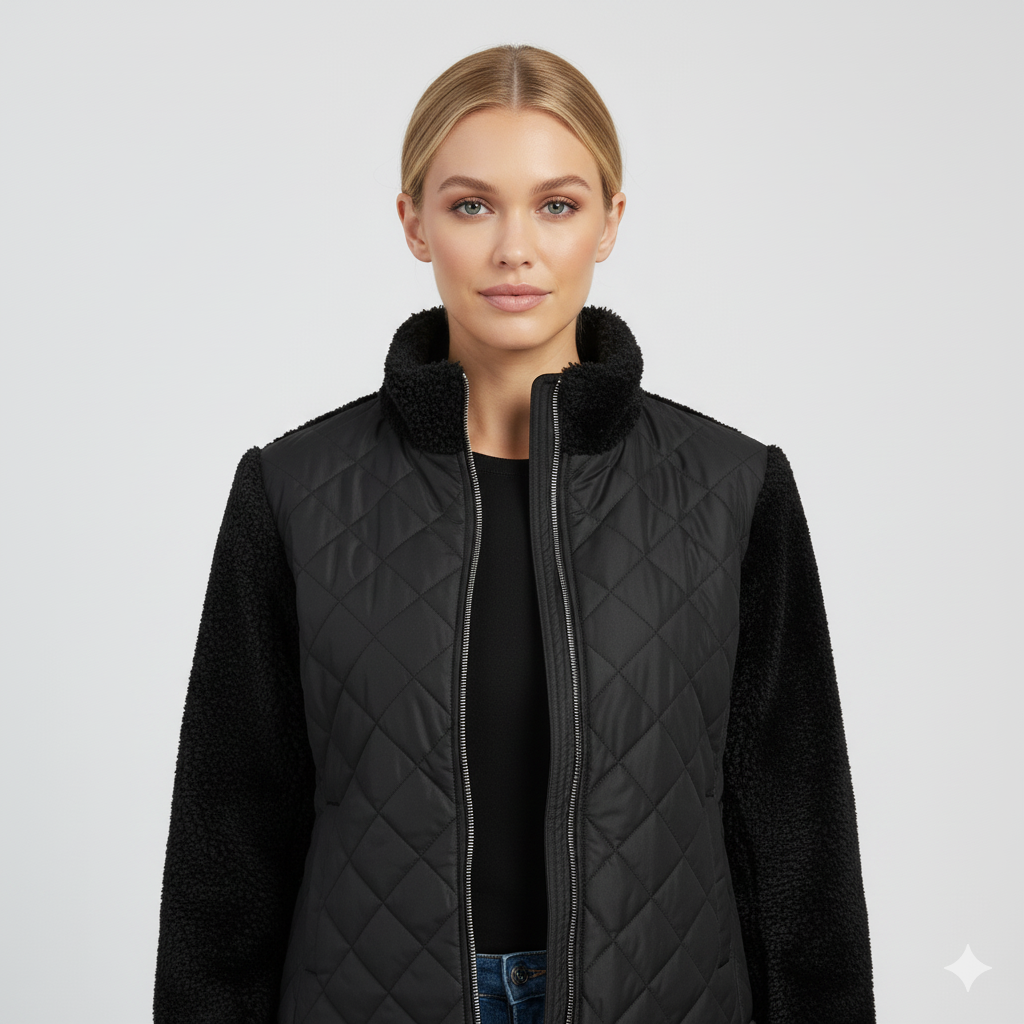 Lynette | Quilted Jacket - Soft-Sleeve Autumn Zip-Up Outerwear for Women