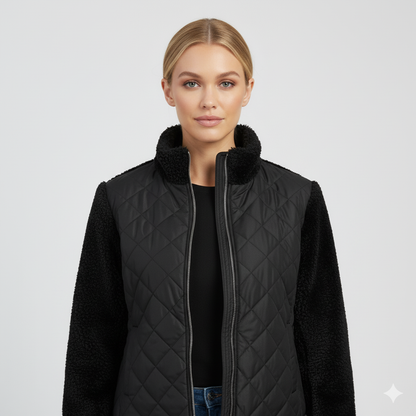 Lynette | Quilted Jacket - Soft-Sleeve Autumn Zip-Up Outerwear for Women