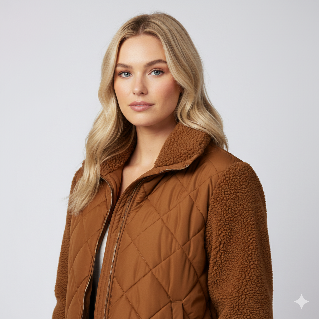 Lynette | Quilted Jacket - Soft-Sleeve Autumn Zip-Up Outerwear for Women