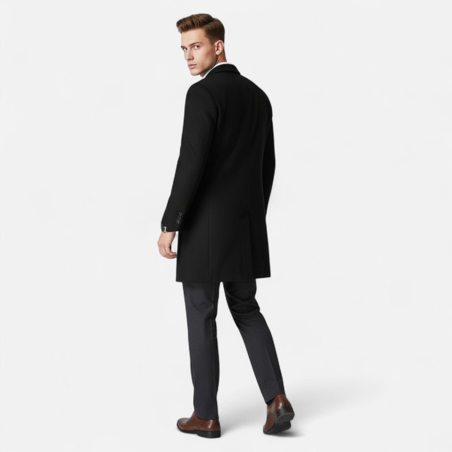 Men’s Wool Overcoat – Classic Tailored Elegance