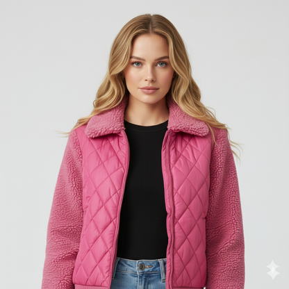 Lynette | Quilted Jacket - Soft-Sleeve Autumn Zip-Up Outerwear for Women