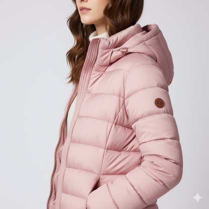 Camille | Padded Jacket - Long Hooded Quilted Water-Repellent Coat for Women
