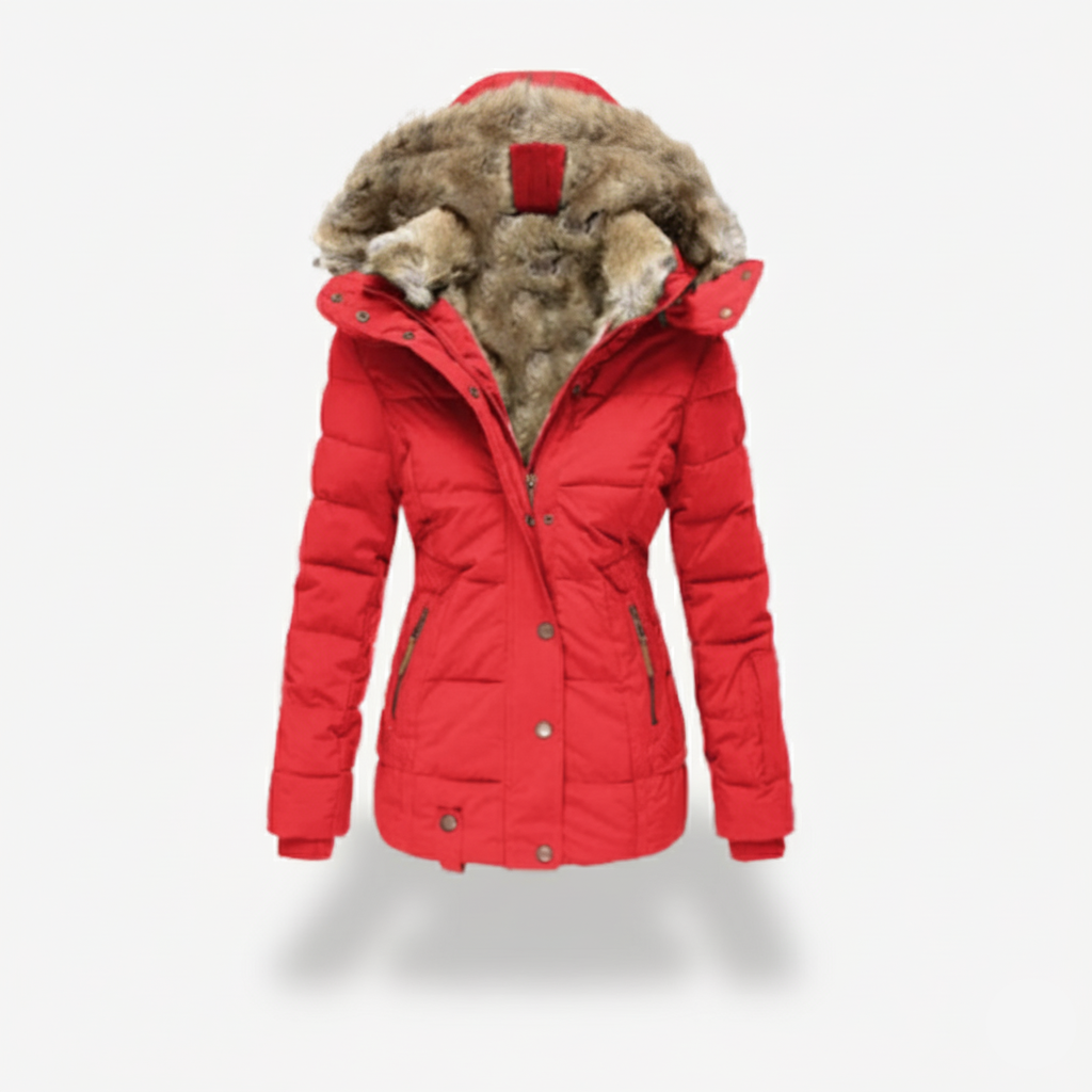 Women’s Fur Collar Hooded Winter Coat