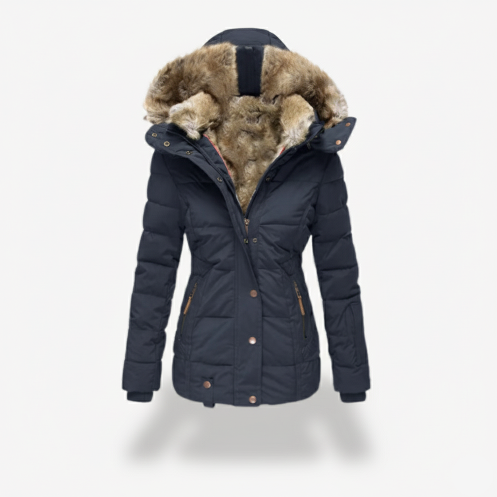 Women’s Fur Collar Hooded Winter Coat