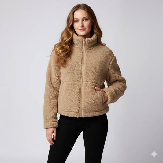 Blythe | Fleece Jacket - Oversized Autumn Zip-Up High-Collar Outerwear for Women