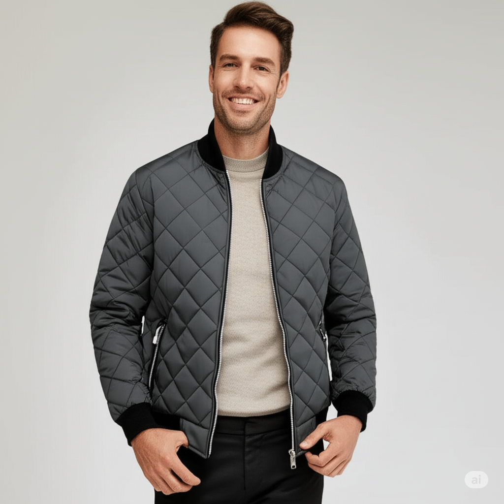 Men's Quilted Sherpa Lined Jacket