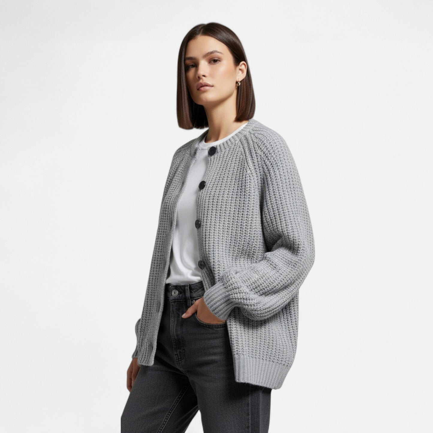 Women's knitted cardigan - vintage look with modern elegance