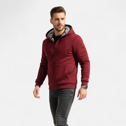 Men's Cozy Thick Fleece Hooded Jacket - BritishElegance