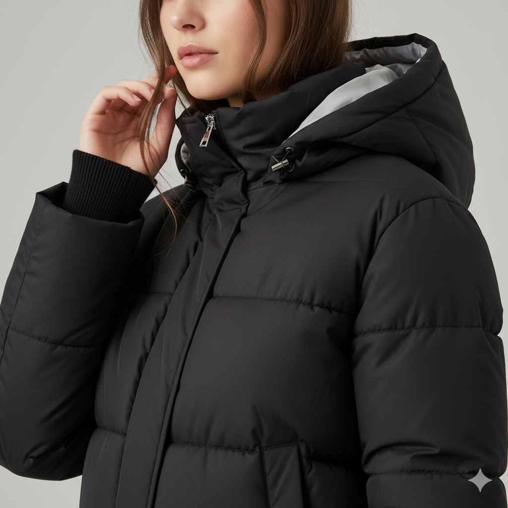 Karen | Puffer Jacket - Long Fit Winter Outerwear with Pockets for Women