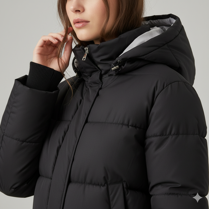 Karen | Puffer Jacket - Long Fit Winter Outerwear with Pockets for Women