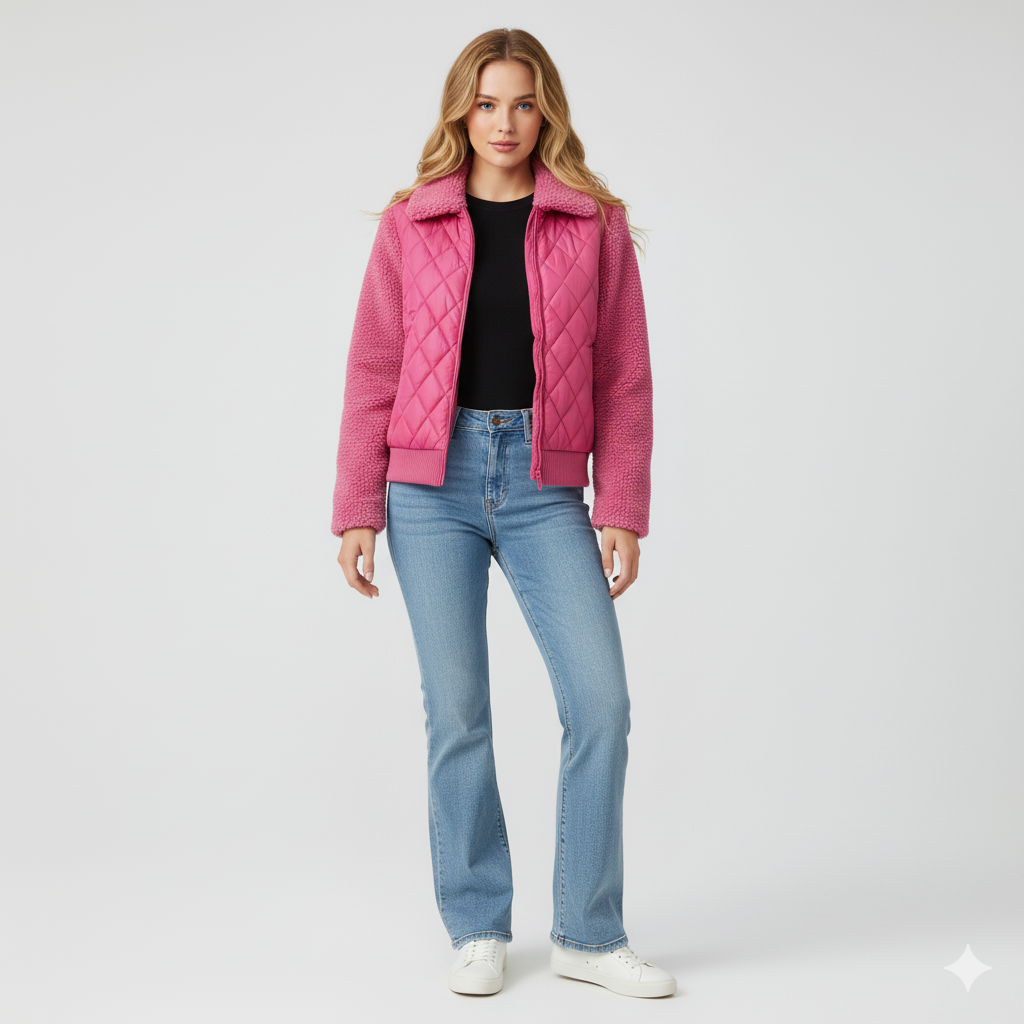 Lynette | Quilted Jacket - Soft-Sleeve Autumn Zip-Up Outerwear for Women