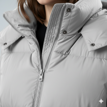 Jasmine | Padded Jacket - Oversized Quilted Hooded Winter Coat for Women
